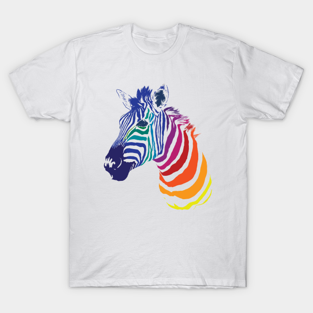 Rainbow Zebra - Zebra - T-Shirt | TeePublic